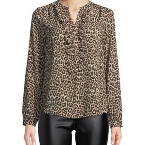 Karl Langerfeld Blouse w/ Ruffle & Gold Bu…
